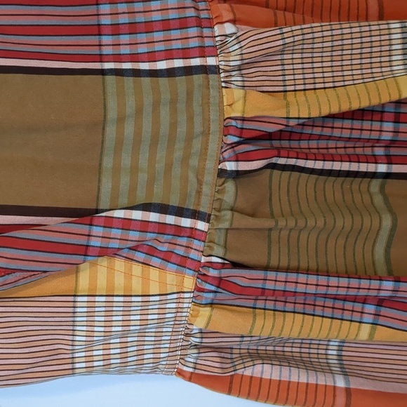 Plaid Fall Pumpkin Patch Oktoberfest Tank Dress Cotton Midi Autumn Leaves Size 4 - Picture 4 of 7